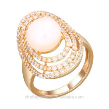 Последний циркон кольца ювелирные изделия Большой Камень плакировка белый образец рынка золота кольца